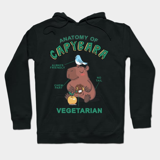 Friendly Capybara Vegetarian Hoodie by dnacreativedesign